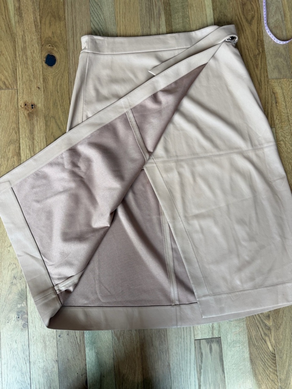 Ted Baker Faux Leather Camel Wrap Midi Skirt — Size 6 (US 14) - Picture 13 of 13